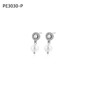 Amy Amy <b>Pearl</b> <b>Earrings</b> 925 <b>Silver</b> Faux <b>Pearl</b> Drop Studs Classic Women's Jewelry White Round Shape Everyday Wear - Product Image 3