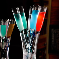 Ensemble de 6 verres à vin en acier inoxydable, design classique, coloré, pour fête de plage d'été, vase à tige, mariage