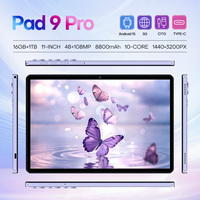 Nueva Tablet PC Pad9 Pro de 11 Pulgadas, 16 GB de RAM, 5G, Pantalla Capacitiva, Wi-Fi, GPS, Tablet Android para Entretenimiento y Servicios Empresariales