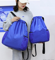 Léger Polyester Cordon Sac À Dos Casual Quotidien Mode Pliable Gym Sac De Sport Quotidien Style Décontracté Promotionnel Quotidien