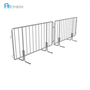 AEOMESH กวางตุ้งเหล็ก Barrier ผูกพันการควบคุมฝูงชน Barricade อลูมิเนียมกลางแจ้ง Barrier ขายส่งเหล็กถนน Barricade