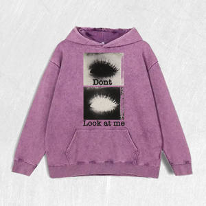 เสื้อฮู้ดดี้สไตล์เรโทรลายกราฟิกตากตา พร้อมข้อความ “Don't <span class=keywords><strong>Look</strong></span> at <span class=keywords><strong>Me</strong></span>” ผลิตจากผ้าฝ้าย 100% มี 6 สี คลังสินค้าในสหรัฐอเมริกา - Product Image 6