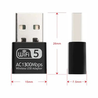 Carte réseau sans fil OEM Mini WiFi 5 1300Mbps double bande Mini AC1300 USB WiFi Adaptateur RTL8812BU double bande pour PC portable