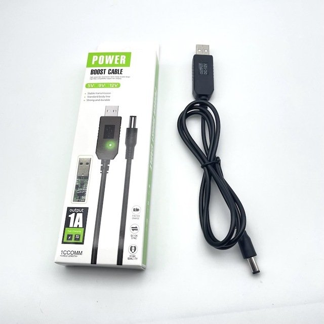 USB DC 5V to DC 9V 12V Cable USB to 5V Voltage Power Supply Cable with DC Jack 5.5 X 2.1mm for Audio Wireless Router Boost Cable
