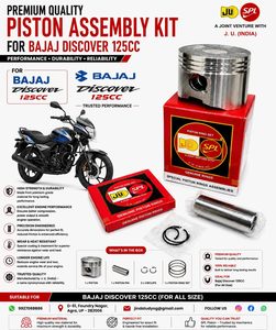 Kit de piston pour Bajaj Discover 125cc, diamètre OEM, surface lisse, 57,00 mm STD, à prix réduit - Product Image 2