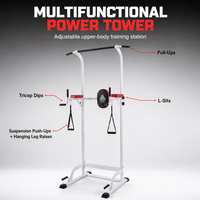 Tour de musculation multifonctionnelle en acier pour tractions, dips et exercices de levage des jambes suspendues