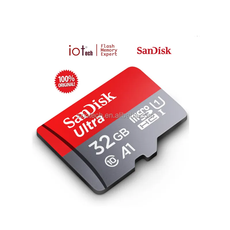 100% 정품 정품 정통 샌디스크 메모리 카드 클래스 10 C10 U1 16GB 32GB 64GB 마이크로 SD 카드 라즈베리 파이 openWrt 라우터