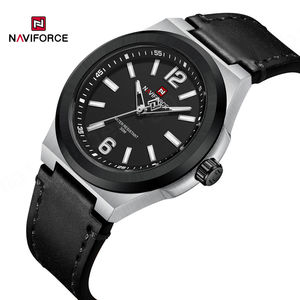 NUEVO Reloj NAVIFORCE 9233 BGNGN Verde para Hombre, Caja Delgada, Correa de Cuero, Reloj Deportivo Resistente al Agua, Relojes de Cuarzo Japoneses - Product Image 3
