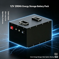 Batterie LiFePO4 12V 200Ah à décharge profonde avec poignées doubles pour camping-car, système solaire hors réseau, marine et camping-car