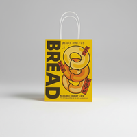 Sacs en papier kraft personnalisés avec ruban de fermeture et poignée pour médicaments, biscuits, collations, shopping, emballage promotionnel