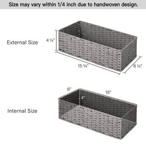 Cesto in Feltro con Motivo in Erba Marina per <span class=keywords><strong>Biancheria</strong></span> <span class=keywords><strong>Sporca</strong></span>, Contenitore in Legno per Alimenti, Nuovo Stile Antico per Casa e Campeggio - Product Image 2