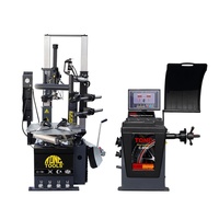 TONCTOOLS Démonte-pneus vertical et équilibreuse de roues combinées pour camionnettes et fourgonnettes, machine de réparation de pneus Run Flat CE 0.75-1.5KW 8-10bar
