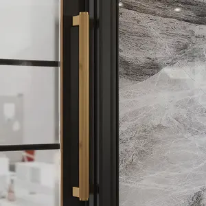 Maxery kapı aksesuarları siyah altın renk paslanmaz çelik 304 Modern ana kapı çekme kolu cam kapi kolları
