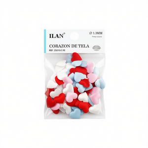 Coriandoli a Forma di Cuore in Tessuto ILAN 1.3mm 100pz Decorazioni per Artigianato - Product Image 1