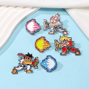 Bán Buôn Kim Loại Pins Phim Hoạt Hình Huy Hiệu Trò Chơi Cổ Điển Hình Đường Phố Máy Bay Chiến Đấu Pin Tùy Chỉnh Khảm Men Pin - Product Image 1