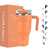 Mug isotherme en acier inoxydable orange, anti-fuite, 40 oz, à double paroi, avec logo personnalisé, OEM ODM, nouvelle arrivée, fabrication de gobelets de haute qualité