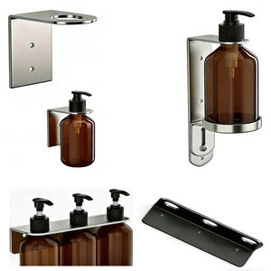 Dispensador <span class=keywords><strong>de</strong></span> Jabón Adhesivo para Pared, Sin Perforación, Personalizable OEM, Soporte para Botellas <span class=keywords><strong>de</strong></span> Champú y Ducha - Product Image 1