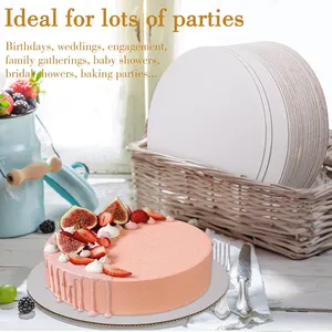 도매 케이크 보드 흰색 사용자 정의 두꺼운 6-12mm 케이크 디스크 사각형 골판지 원형 케이크 드럼