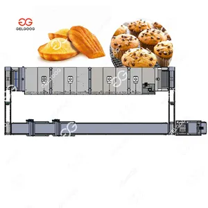 Línea de producción de pastel seca, máquina para hacer pasteles con capa automática
