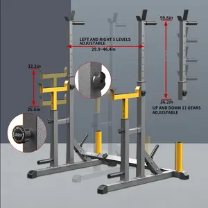 Commercial Functional Gym And Home Use Fitness Equipment Wall Mounted Folding Power Squat Rack With Multi-grip Bar
