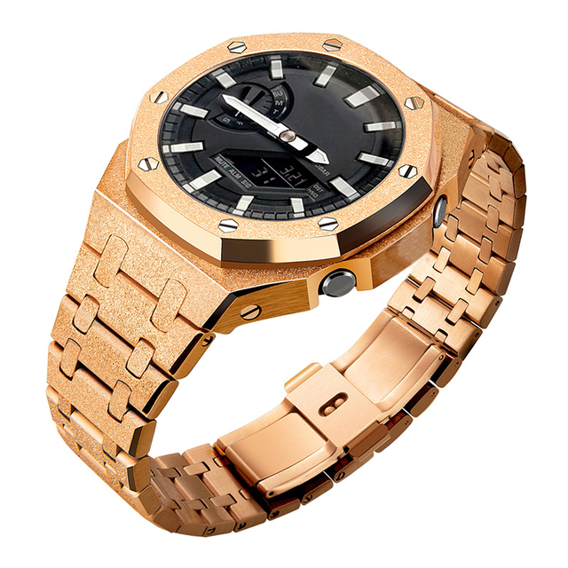 Fashion Frosted Surface Glisten Mod Kit for Ga2110 Stainless Steel Watch Case Bands for Gshock Ga2100 Ga2110