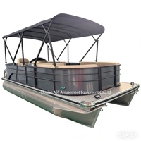Bateau ponton haut de gamme de 19 pieds pour les excursions de pêche, les fêtes, les célébrations et les trajets touristiques en bateau-taxi