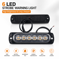 Weiße 6 LED Stroboskop-Warnleuchte Notfall-Blinklicht LED-Notfall-Stroboskoplichter für Auto LKW Van Geländewagen