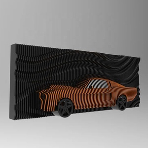 Ô tô người đam mê năng động đường cong Laser khắc bức tường bằng gỗ điêu khắc thuật toán thiết kế động nghệ thuật khu dân cư thư viện - Product Image 6