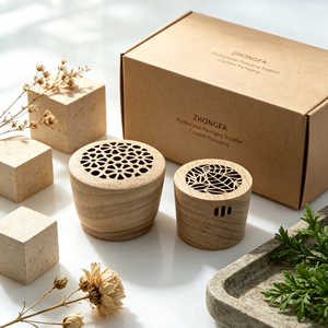 Capuchon en bois OEM d'usine pour parfum 10 ml avec vis intérieure dorée, fermeture anti-déversement, logo gravé au laser, couvercle de flacon de parfum personnalisé - Product Image 3