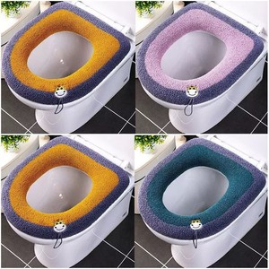 Housse de siège de toilette, automne/hiver, en peluche et épaissie, avec poignée, pour la salle de bain à domicile. - Product Image 4