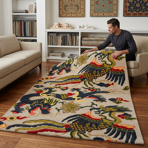 Knots rug Handmade Hand Tufted Beautiful Multicolored Rug Customizable Size soft for Living room office hotel commercial - Product Image 1