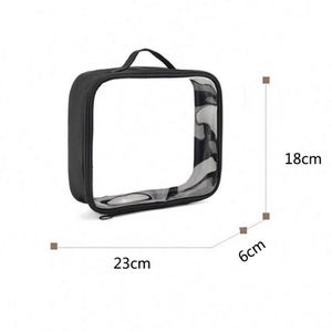 Sac de toilette de voyage personnalisé haute capacité, portable, étanche, transparent en PVC, format quart, pour cosmétiques et maquillage - Product Image 2