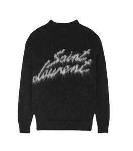 Suéter de Mohair Personalizado para Mujer, Suéter de Punto con Letras Jacquard, Suéter de Punto Afelpado - Product Image 1
