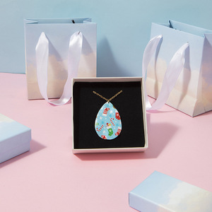 <span class=keywords><strong>New</strong></span> Mây Bầu Trời Thiết Kế Tùy Chỉnh Giấy Hộp Đồ Trang Sức Cho Bông Tai/Vòng Cổ Sóng Hộp Biểu Tượng Màu Hồng Cho Quần Áo/Hat/Vớ - Product Image 2