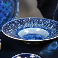 Assiettes rondes en mélamine bleue de 9/11 pouces pour la vente en gros, idéales pour les sauces, les pâtes et les plats de dîner, pour la restauration commerciale et la vaisselle de table.