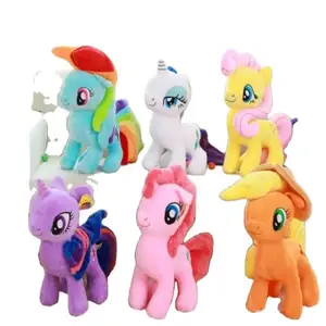 Wholesale new cartoon unicorn plush toy rainbow horse plush doll Pony soft plush toy