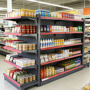 Présentoir d'étagères de vente au détail en métal fer robuste personnalisé Étagères de support de gondole de supermarché - Product Image 3