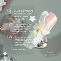Gel de sculpture 3D pour fleurs 5ml, non collant, blanc nacré satiné, certifié CE, non toxique, pour nail art en bouteille, usage professionnel en salon