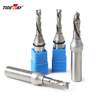 Tideway A9 Industrial Grade TCT Up&Down Router Bit Baja Kecepatan Tinggi Berlapis AlTiN 2-Flute OEM/ODM untuk CNC Papan Plat Tebal
