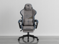 Chaise de jeu vintage en cuir PU avec repose-pieds, hauteur réglable et inclinable, chaise de bureau ergonomique pour les acheteurs en gros