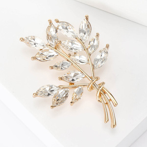 Hot Selling Fashion Enamel Wheat Clothing Decoration Brooch <b>Pin</b> Wholesale Rhinestone Wheat Coat Brooch for Women Accessory - Product Image 6