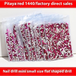 Mini 3D ramah lingkungan longgar naga buah mawar merah datar tidak teratur seni kuku berlian imitasi Super mengkilap dekorasi campuran - Product Image 4