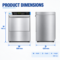 Lave-vaisselle commercial automatique sous comptoir du fabricant chinois, avec désinfection à l'eau chaude, équipement de nettoyage de cuisine