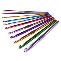 8Pcs 2-5.5mm Différentes Tailles Colorées Aluminium Crochet Crochets Aiguilles Set Outils