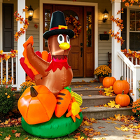Décoration de jardin d'extérieur pour Thanksgiving à bon prix : Dinde gonflable de dessin animé pour les fêtes de patio, produit très vendu