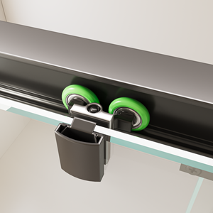 Portes de <span class=keywords><strong>douche</strong></span> coulissantes en aluminium noir avec cadre en verre trempé, style par lots, pour salles de <span class=keywords><strong>douche</strong></span> d'hôpitaux et d'hôtels - Product Image 5