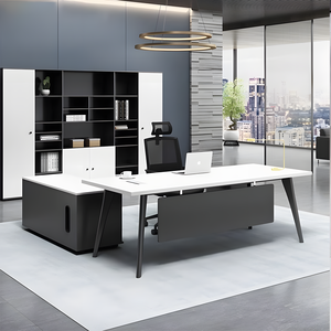 Escritorio ejecutivo de lujo moderno Doctor Mesa en forma de L Modularidad Panel de madera Estilo Fabricado Trabajo Oficina Muebles Empresa - Product Image 3