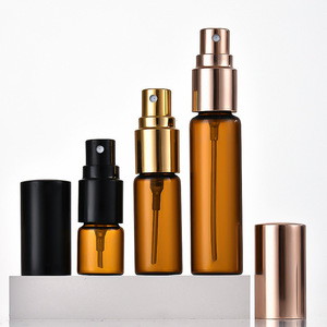 Braun glasflasche mit Gold Silber und Schwarz Aluminium Sprüh pumpe für Parfüm proben verpackung 3ml 5ml <span class=keywords><strong>8ml</strong></span> 10ml - Product Image 3