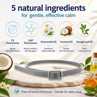 Collier apaisant pour chiens de luxe, 100% naturel, à base d'huiles essentielles, pour une action rapide et apaisante, en caoutchouc, réduit l'anxiété, vente en gros