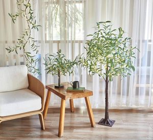 Olive Tree Light Battery Operated/USB 55cm 24led <span class=keywords><strong>Table</strong></span> Top Artificial Greenery Tree Fairy Lights for Wedding Home Christmas <span class=keywords><strong>Deco</strong></span> - Product Image 4